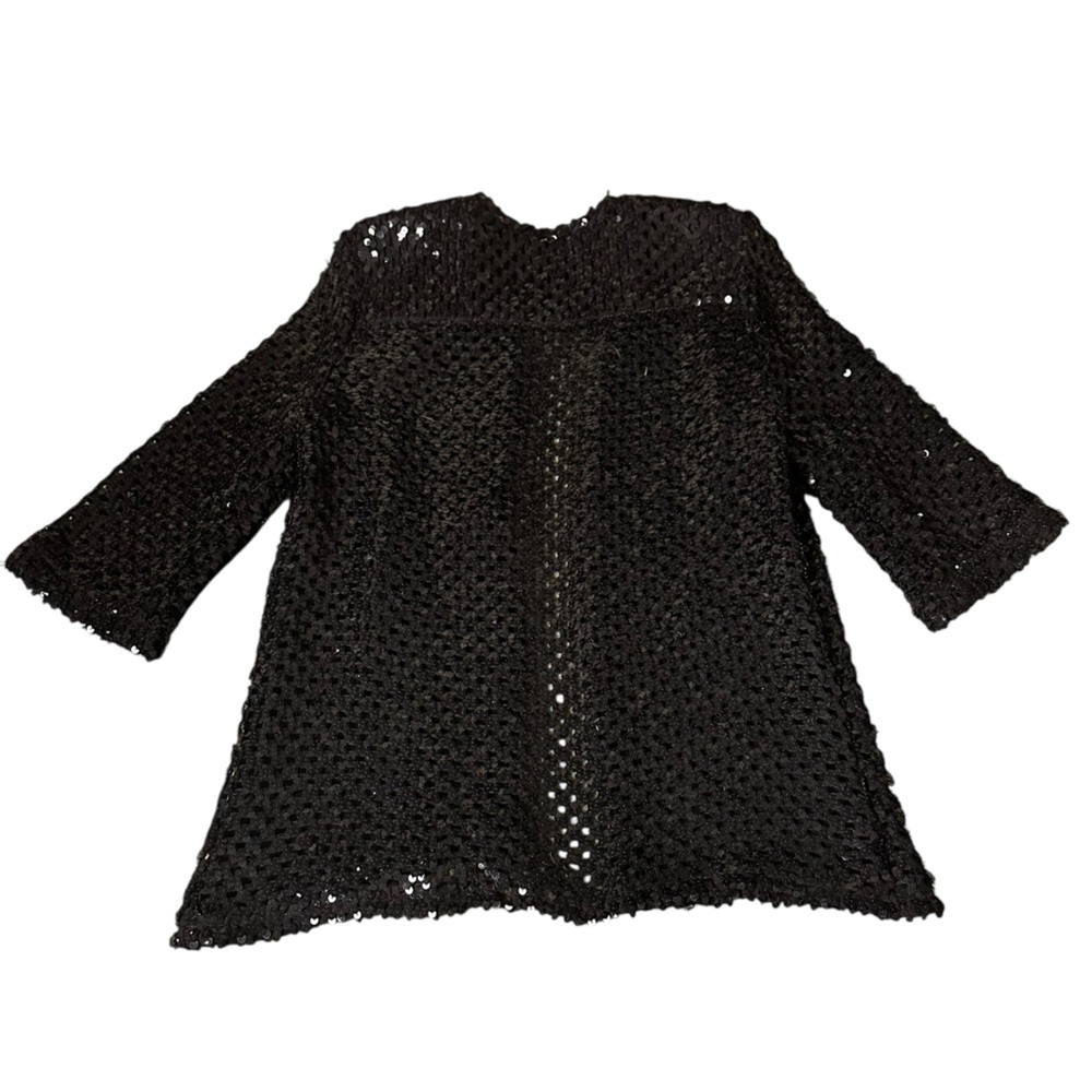 Vintage black sequin cardigan, large - Picture 11 of 12